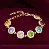 Pulseira Minimalista Exquisita de Design de Nicho Estilo Coreano, Diamante Colorido Galvanizado, Pulseira Elegante de Luxo Leve com Emendas Douradas para Mulheres