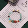 Pulsera de Piedra Natural Estilo Étnico Tibetano Nuevo Retro Simple Personalidad para Hombre y Mujer Serie Cuentas Nepalés Tejida