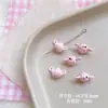 [Rosa y Blanco] Pintura de Aleación Lindo Personaje Gato Kt Marca Estrella Corazón Cuentas DIY Accesorios Hechos a Mano