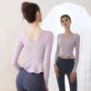 Roupas de Yoga Feminina Top 2024 Novo Outono e Inverno High-end Sportswear Pilates Treinamento com Bojo Manga Longa Fitness