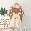 Traje de ropa de primavera estilo coreano para niños Traje de dos piezas de punto de oso de estilo occidental de moda nuevo para primavera y otoño