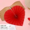 Conjunto de Flores de Leque de Papel em Formato de Coração Dia dos Namorados Coração de Amor Leque Dobrável de Papel Festa de Casamento Aniversário Decoração de Teto Flores de Papel