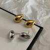 Pendientes de gota de agua G para mujer, agujeros para las orejas con pin de plata 925, temperamento, pequeños, bicolor, buenos pendientes para combinar, pendientes para mujer G4-3