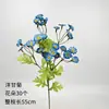 Flor Artificial Nueva Estilo Chino Azul Klein de Un Tallo Venta al por Mayor Flor Falsa Azul Oscuro Arreglo de Decoración para Salón de Bodas