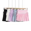 Falda Dulce para Niña Calle Dulce y Picante Plisada Cintura Alta Falda Yoga Fitness Look Alto Slim Color Sólido Falda Línea A