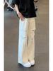 Jeans Masculino Reto Largo de Perna Larga Americano High Street com Manchas de Tinta e Design Rasgado, Marca Tendência, Calça Flare Estilosa com Grafite