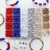 Caja de Set de Pulseras de Perlas Más Vendida Transfronteriza Serie del Día de la Independencia Americana Pulsera DIY Cuentas de Letras de Arcilla Suave Accesorios de Joyería
