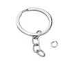 Accesorios para Joyería Llavero con Cadena de Cuatro Eslabones, Llavero de Anilla Plana, Accesorio de Llavero de Anilla Abierta