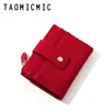 Cartera para Mujer Lingge Coreana Más Vendida Puntada Corta Pequeña 80% de Descuento Porta Tarjetas de Broche de PU Venta al por Mayor