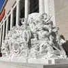 Relevo em Escultura de Pedra, Mural em Mármore Branco, Parede Cultural, Pedra para Exterior, Relevo de Figura em Granito, Parede de Paisagem, Fabricante de Quyang