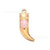 Venta Caliente Transfronteriza Acero Inoxidable Chapado en Oro Retro Francés Multicolor Piedra Natural Daga Colgante Joyería Accesorios Colgante Venta al por Mayor