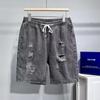 Pantalones de Mezclilla para Hombre con Agujeros Casuales Diarios Sueltos Combinan con Todo Moda Verano Retro Transpirables Sencillos de Moda Tendencia