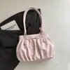 Bolsa de mão fresh e delicada com poás e laço, novo design de nicho da moda feminina 2026, bolsa de ombro para o dia a dia, bolsa de axila