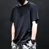 Verão homens gelo seda malha manga curta camiseta pescoço redondo manga curta top loose plus size respirável moletom de secagem rápida
