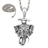 Colar Masculino High-End Retrô Hip-Hop Camiseta Design Versátil Nicho Aço Titânio Pingente de Elefante Acessórios Masculinos Personalizados