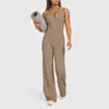 Nuevo Conjunto de Dos Piezas para Fitness, Yoga y Pilates 2025, Estilo Transfronterizo, Top Deportivo tipo halter con escote en V y Pantalones de Pierna Recta