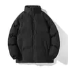 Chaqueta de Algodón con Plumas de Marca de Moda para Hombre Invierno Tallas Grandes Ropa para Hombres Gordos Chaqueta de Algodón Engrosada A prueba de Viento Corta con Cuello Alto Chaqueta de Algodón