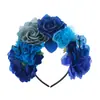 Nova Tiara de Flores Artificiais Borboleta Retrô Europeia e Americana para Festa de Halloween Adorno de Cabeça Étnico Mexicano Feminino