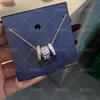 Coa Koujia Versión Alta Popular Joyería para Mujer Collar de Tres Anillos con Logo de Esmalte Clásico Regalo de San Valentín Cadena para Clavícula