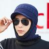 Chapéu Masculino para Outono e Inverno, Chapéu de Esqui Quente com Forro de Lã Grossa para Proteger as Orelhas, Máscara para Exterior, Chapéu Ciclismo à Prova de Frio para Adultos