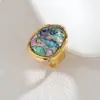 Anillo Oval Geométrico Popular de Acero Inoxidable de Amazon para Mujer Moda Ol Lujo Accesible Gama Alta Anillo Abierto Venta al por Mayor
