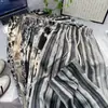 Novas Calças de Seda Gelo Estilo Chinês de Perna Larga para Mulheres, Novidade Primavera/Verão 2025 Cintura Alta Perna Reta Fluido Tie-Dye Tinta Calças Casuais