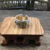 Anillo de Transferencia de Moda Abierto de Plata de Ley S925 Retro Plata Tailandesa para Hombre Seis Palabras Mantra Vajra Regalo