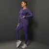 Conjunto Europeu e Americano de Yoga Sem Costura Pêssego Justo Conjunto de Roupa de Yoga Esporte Corrida Fitness Duas Peças Feminino