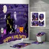Ventas Directas de Fábrica Amazon Comercio Electrónico Halloween Nuevo Estampado Digital Impermeable Poliéster Cortina de Baño Mampara Cortina de Ducha 2