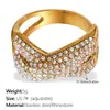 Anillo de Tres Capas con Pedrería Transfronterizo Europeo y Americano Anillo de Acero Inoxidable con Diseño de Moda Simple Acero Inoxidable Chapado en Oro de 18 Quilates para Mujer