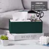 Caja de almacenamiento de pañuelos de cuero para habitación de negocios, caja de pañuelos con sello dorado de hotel, caja de almacenamiento de pañuelos de cuero para habitación de negocios