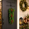 Decoración Artificial de Pino Adorno Colgante de Pared Colgante de Puerta de Navidad Decoración Suave Decoración de Pared de Planta Verde Estilo Navidad Acción de Gracias