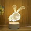 Lámpara de mesa acrílica con luz nocturna 3D con control de voz inteligente, táctil, LED de tres colores, regalo creativo