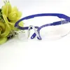 Gafas Protectoras para Piernas Retráctiles a Prueba de Arena Gafas de Protección Laboral Pulidas a Prueba de Polvo Gafas Protectoras para Ojos Azules y Blancas a Prueba de Salpicaduras y Golpes