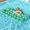 Colchoneta Flotante Inflable de 21 Orificios con Estampado de Hojas para Adultos, Hamaca Plegable Flotador de Playa