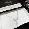Ins Coreano Lujo Ligero Colgante de Mariposa de Circonita Cadena para Clavícula de Moda para Viajar Versátil Collar de Perla Gota de Agua Accesorios para Mujeres