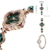 2025 Nuevo Pulsera Reloj Namana Trébol de Cuatro Hojas Flor Cristal Diamante Reloj Comercio Exterior Transmisión en Vivo Dropshipping
