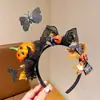 Tocado de Halloween Sombrero Mágico de Bruja Diadema Decoración de Maquillaje Diadema de Encaje Horquilla de Calabaza Accesorio para el Cabello de Fantasma