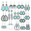 Aretes Largos Vintage Populares Bohemios en Forma de Gota Moda Creativa Campanas Aretes Acrílicos Turquesa para Mujer