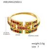 Rueda de la Fortuna Luz de Lujo Estilo Frío Anillo de Zirconia de Colores Estilo Ins Sentido de Diseño de Nicho Acero de Titanio Oro Real 18K Anillo para el Dedo