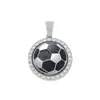 Nuevo Colgante de Fútbol Estilo Europeo y Americano Conmemorativo del Mundial 62mm con Goteo de Aceite, Collar con Diseño Minimalista Giratorio Venta al por Mayor