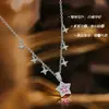 Elemento Popular do Xiaohongshu Colar de Zircônia Estrela Rosa Luxo Acessível Estilo Ins de Alta Qualidade Acessórios de Joias de Nicho para Mulheres