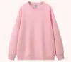 Camiseta de Algodão 320g para Primavera e Outono, Ombro Caído, Gola Redonda, Camada Base Lisa, Unissex, Moletom Simples de Caimento Solto para Casal