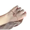 Fanjia Oro de 18 Quilates Color Chapado Pétalos de Trébol Llenos de Diamantes Cadena para Clavícula de Trébol Colgante de Flor Única Anillo de Nicho de Flor