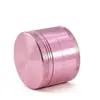 Fumador de tabaco de venta caliente transfronterizo, diámetro de 50 mm, aleación de aluminio plana, molinillo de cuatro capas multicolor