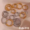 Aretes Ins Moda Europea y Americana Simples Versátiles Aretes Joyería Nicho Acero Inoxidable Chapado en Oro 18K Aretes Sólidos Clásicos