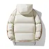 Jaqueta de algodão com blocos de cor listrada personalizável tamanho europeu transfronteiriça para uso externo masculina de inverno com capuz vestuário de trabalho casaco de algodão jaqueta de pão masculina