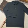 Suéter de cachemira para hombre, 100% cachemira pura, otoño e invierno, nuevo, cuello camisero, manga larga, suéter de punto de moda, outlet de fábrica
