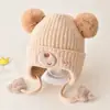 Gorros de otoño e invierno para bebés niños y niñas, gorros para lactantes, gorros de algodón para invierno con protección para las orejas, cálidos, cortavientos, gorros infantiles con forro de polar