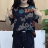 Camiseta Trendy de Manga Curta Transfronteiriça da Amazon Verão 2025 Novo Gola Redonda Estampada Moda Vintage Top Feminino Verão